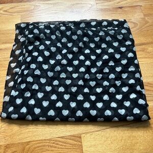 Black and White Heart Infinity Scarf